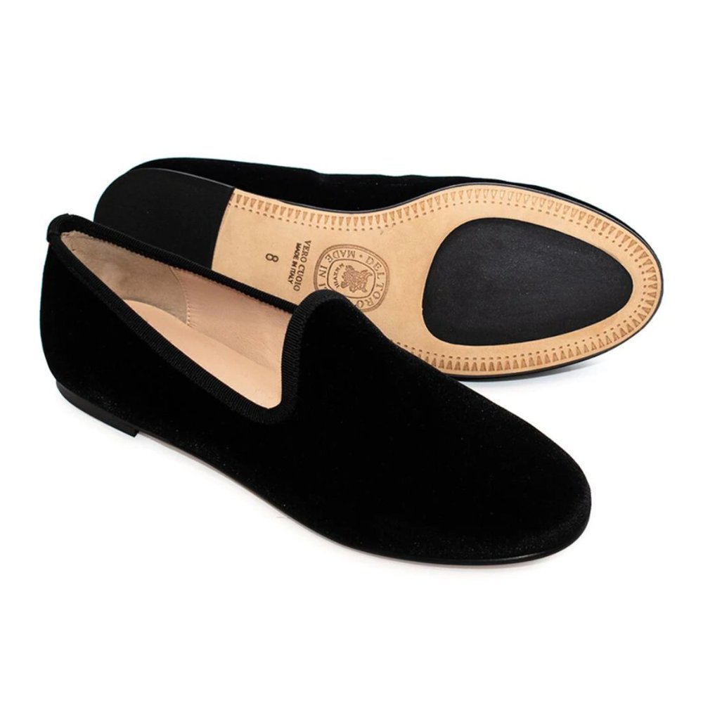 Women's Black Velvet Slipper II - 7.5